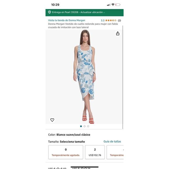 Donna Morgan Dress Womens 0 Nwt Faux Wrap Midi - Picture 1 of 9
